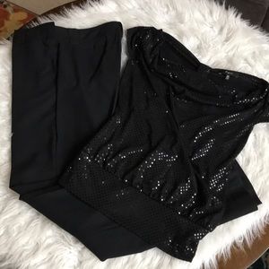 Express Bundle: XS sequin top w/ 3/4 dress pants